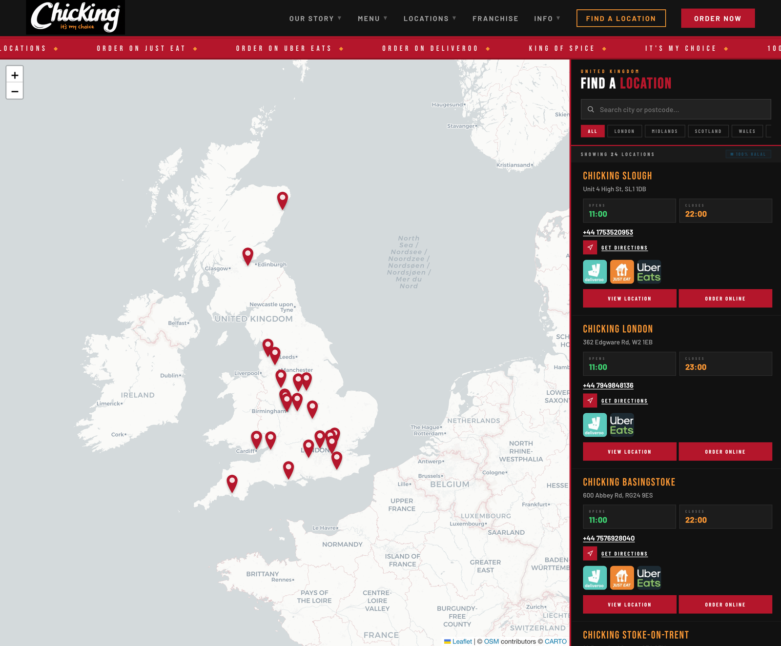 Location page screenshot