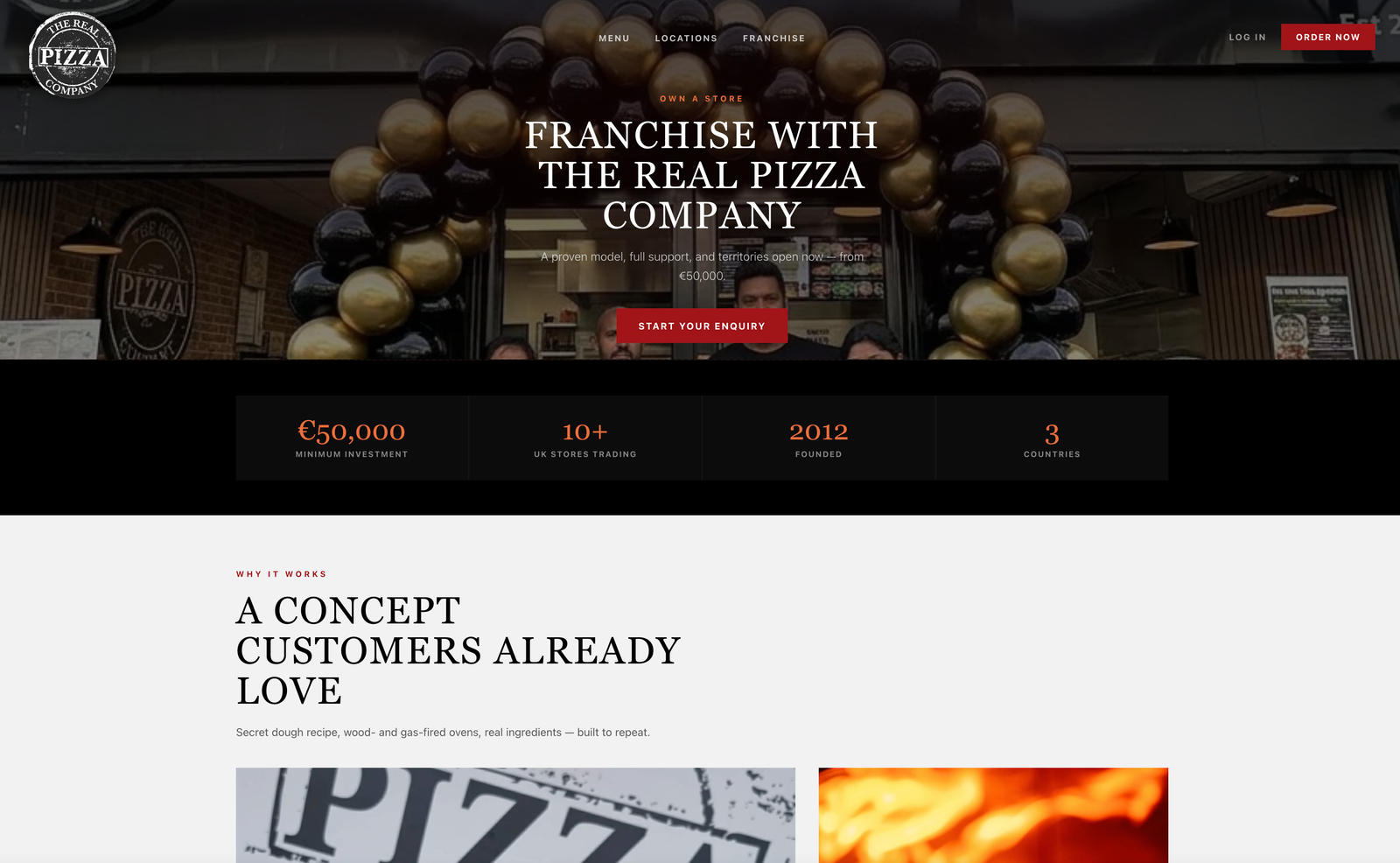 Franchise page screenshot