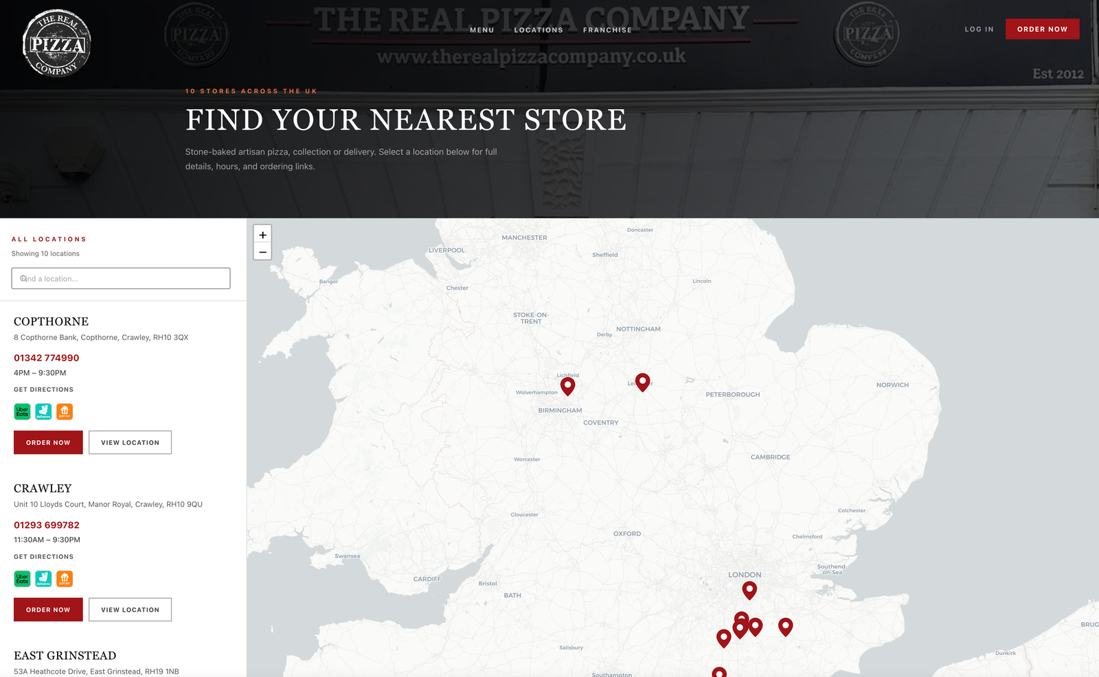 Location finder screenshot